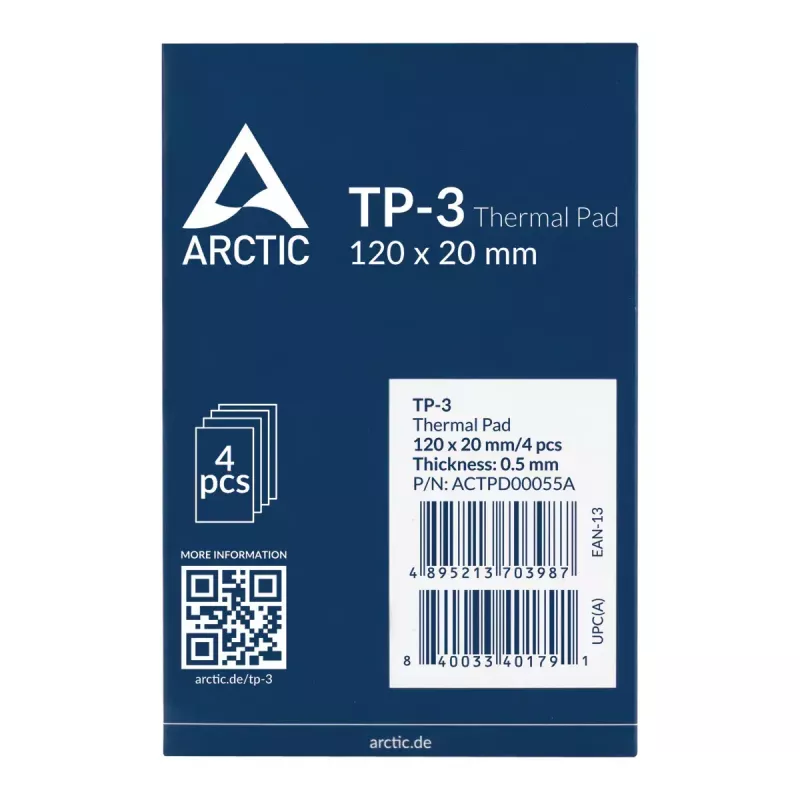 Pad térmico ARCTIC TP-3 Premium-Performance 120 x 20 mm, 0,5 mm