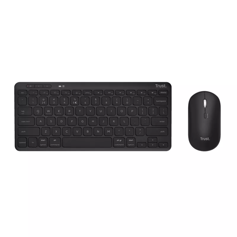 Teclado e rato Trust Lyra incluídos Escritório RF Wireless + Bluetooth QWERTZ Alemão Preto