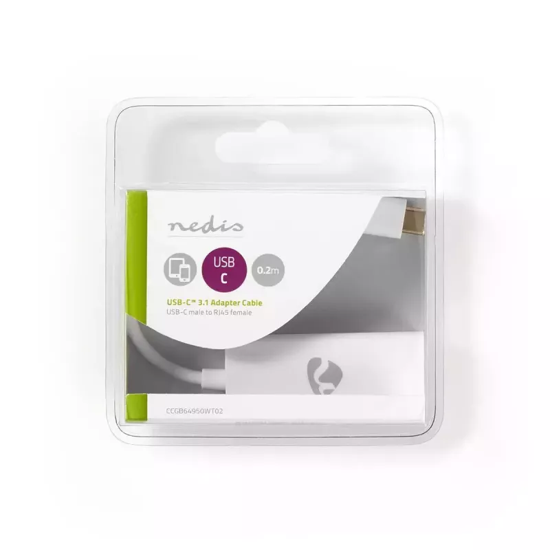 Cabo de rede Nedis CCGB64950WT02 RJ-45 Cat8.1 0,2 m Branco