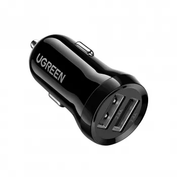 Ugreen 50875 carregador móvel MP4, computador móvel preto isqueiro para automóvel
