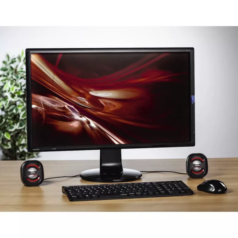 Hama Sonic Mobil 183 preto, vermelho com fio 3 W