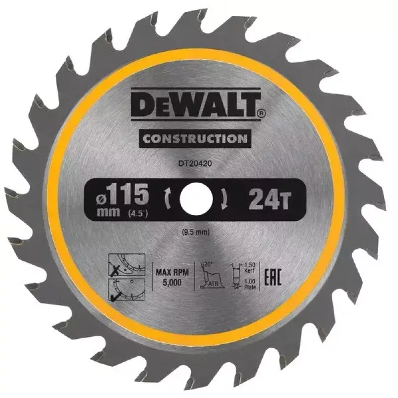 Disco de serra circular DeWALT DT20420-QZ 11,5 cm para madeira