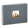 Hama 00002111 Fine Art álbum de fotografias de espiral, 24 x 17 cm, 50 páginas brancas, cinzento