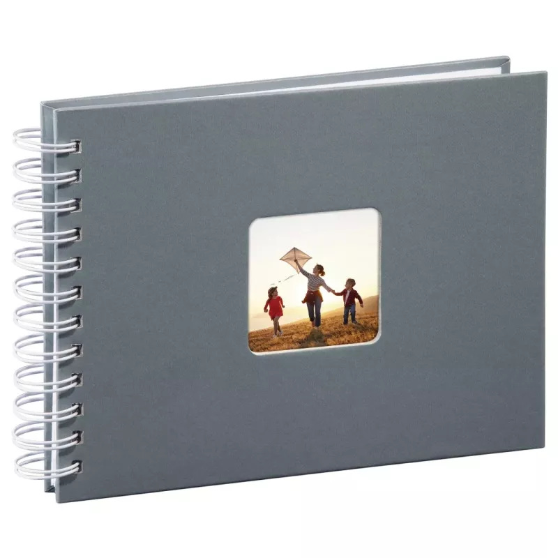 Hama 00002111 Fine Art álbum de fotografias de espiral, 24 x 17 cm, 50 páginas brancas, cinzento