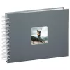 Hama 00002111 Fine Art álbum de fotografias de espiral, 24 x 17 cm, 50 páginas brancas, cinzento