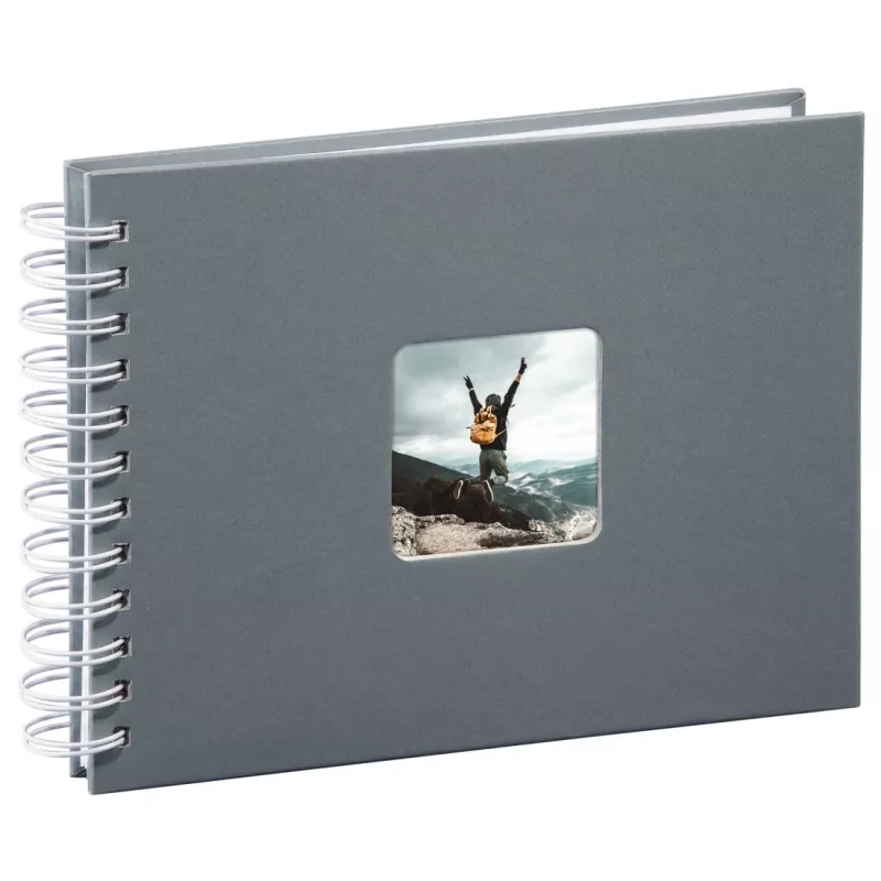 Hama 00002111 Fine Art álbum de fotografias de espiral, 24 x 17 cm, 50 páginas brancas, cinzento