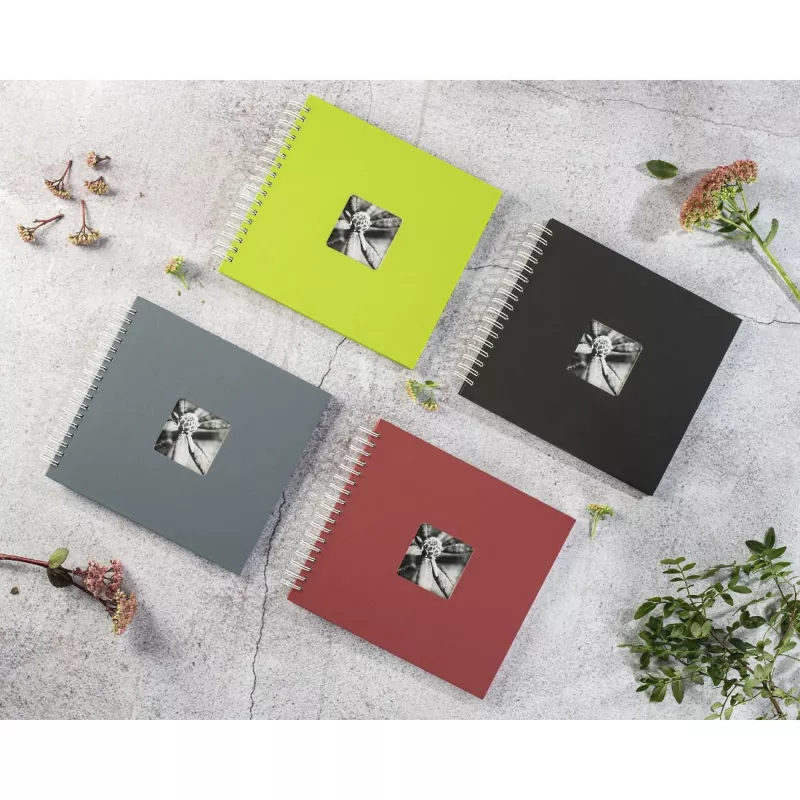 Hama 00002111 Fine Art álbum de fotografias de espiral, 24 x 17 cm, 50 páginas brancas, cinzento