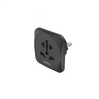 Adaptador de ficha de rede Hama 00223454 tipo E/F Hybrid Universal Preto