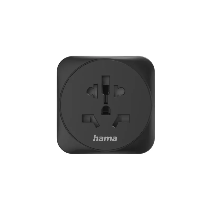 Adaptador de ficha de rede Hama 00223454 tipo E/F Hybrid Universal Preto