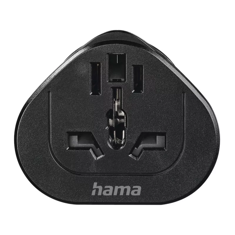 Adaptador de ficha de rede Hama 00223454 tipo E/F Hybrid Universal Preto
