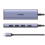 Hub USB Type-C UGREEN 20956A com HDMI e USB 3.0, 5 Gbit/s, 4K 3840x2160, Prateado