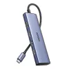 Hub USB Type-C UGREEN 20956A com HDMI e USB 3.0, 5 Gbit/s, 4K 3840x2160, Prateado