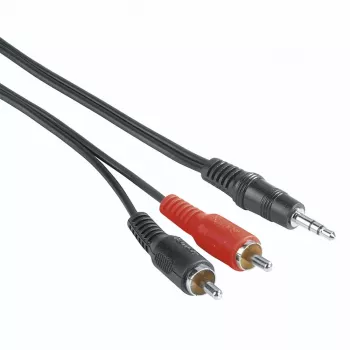 Cabo de áudio Hama 00205107 5m 3,5mm 2x RCA macho Preto Vermelho