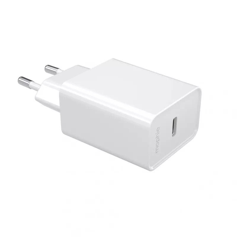 Fonte de alimentação mophie essentials 20W USB-C PD universal branca carregamento rápido AC interior