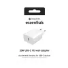 Fonte de alimentação mophie essentials 20W USB-C PD universal branca carregamento rápido AC interior