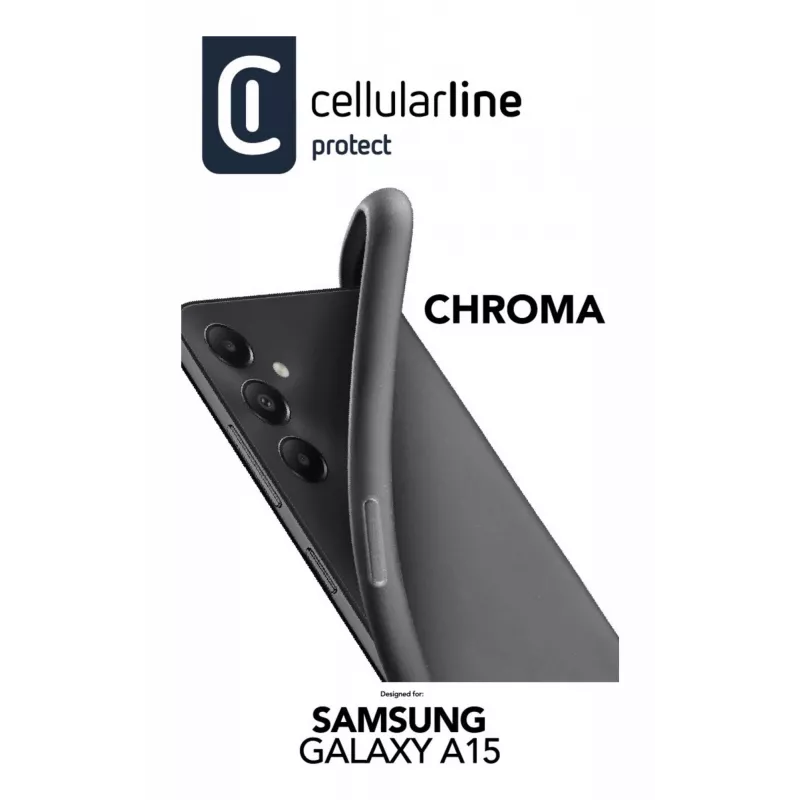Cellularline Chroma - Galaxy A15 capa de silicone mole colorida, capa, Samsung, A15 5G, 16,5 cm (6,5 polegadas), preto