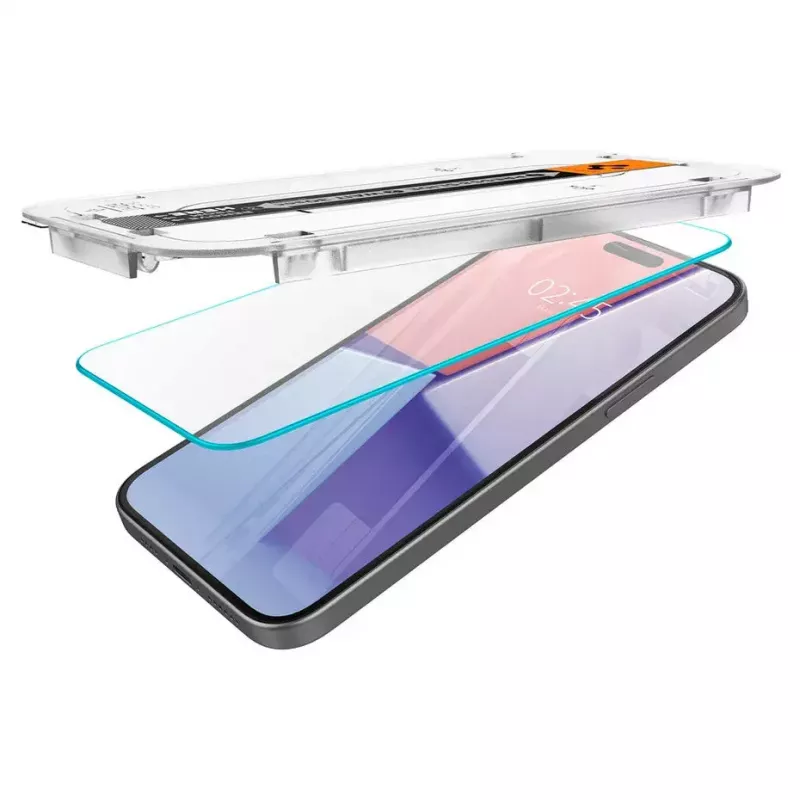 Spigen iPhone 15 Glas.tR EZ Fit proteção de ecrã em vidro temperado transparente