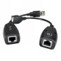 Extensor USB Techly IUSB-EXTENDTY5 através de cabo Cat.5e/6 até 50 m, USB Type-A para RJ-45, USB 1.1, sem fonte de alimentação, preto