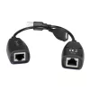 Extensor USB Techly IUSB-EXTENDTY5 através de cabo Cat.5e/6 até 50 m, USB Type-A para RJ-45, USB 1.1, sem fonte de alimentação, preto