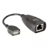Extensor USB Techly IUSB-EXTENDTY5 através de cabo Cat.5e/6 até 50 m, USB Type-A para RJ-45, USB 1.1, sem fonte de alimentação, preto