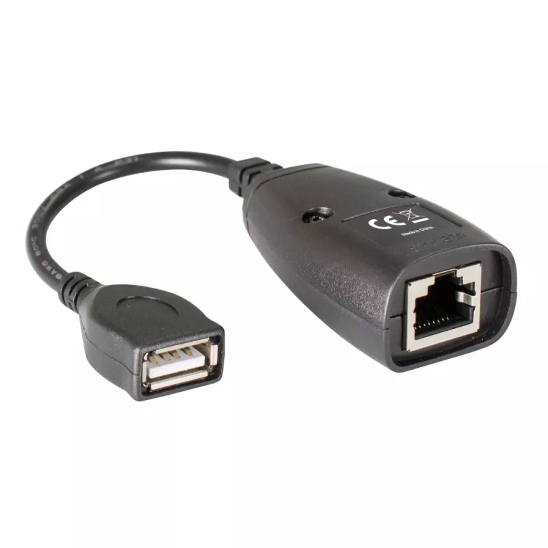 Extensor USB Techly IUSB-EXTENDTY5 através de cabo Cat.5e/6 até 50 m, USB Type-A para RJ-45, USB 1.1, sem fonte de alimentação, preto