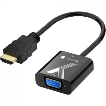 Adaptador de cabo conversor Techly HDMI para VGA preto 0,1 m 1920x1200 60 Hz