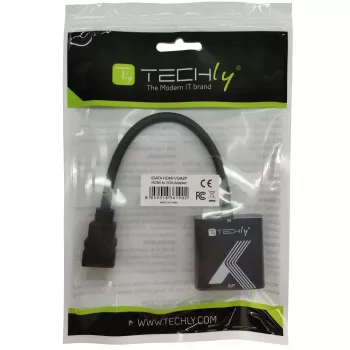 Adaptador de cabo conversor Techly HDMI para VGA preto 0,1 m 1920x1200 60 Hz