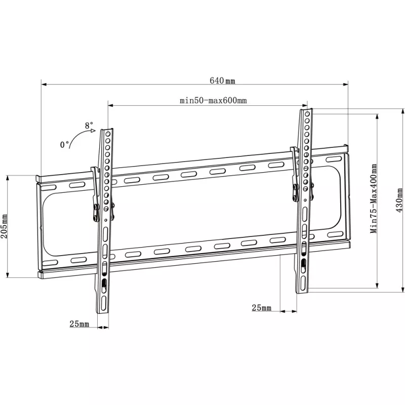 Suporte de parede para TV Techly ICA-PLB 261L 177,8 cm (70