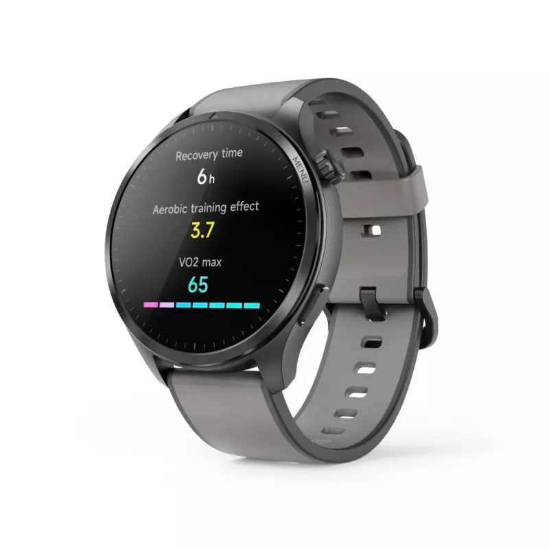 Hama Smartwatch 9000 00178627, 1,43 polegadas (3,63 cm) AMOLED, GPS, armazenamento de música, resistente à água, bracelete de silicone, antracite