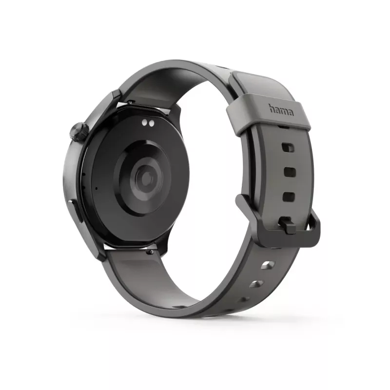 Hama Smartwatch 9000 00178627, 1,43 polegadas (3,63 cm) AMOLED, GPS, armazenamento de música, resistente à água, bracelete de silicone, antracite