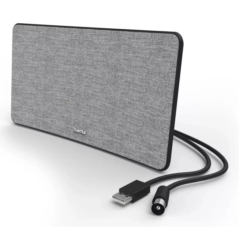 Antena de TV interior Hama Fabric Design preto cinzento USB 2 m