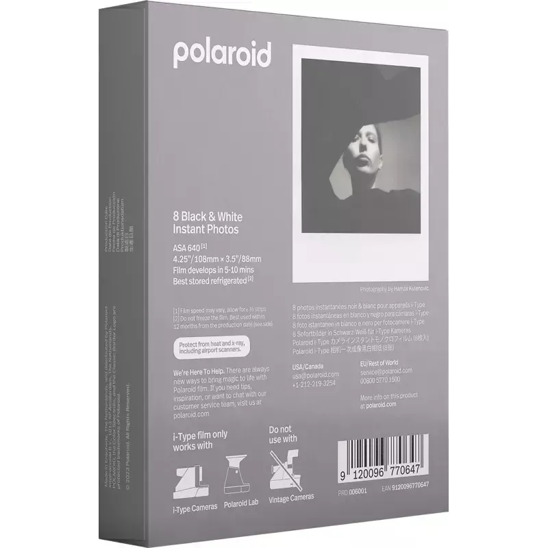 Filme P&B para I-Type Polaroid 8 unid.