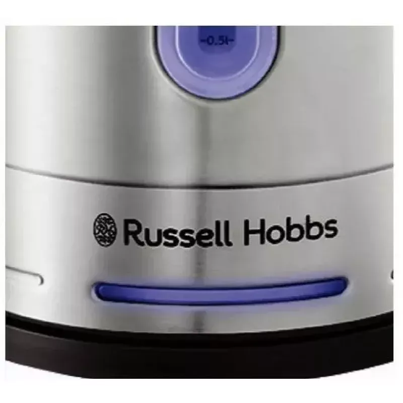 Fervedor elétrico Russell Hobbs Quiet Boil 26300-70, 1,7 l, 2400 W, aço inoxidável, base rotativa, elemento de aquecimento oculto, prateado