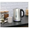 Fervedor elétrico Russell Hobbs Quiet Boil 26300-70, 1,7 l, 2400 W, aço inoxidável, base rotativa, elemento de aquecimento oculto, prateado