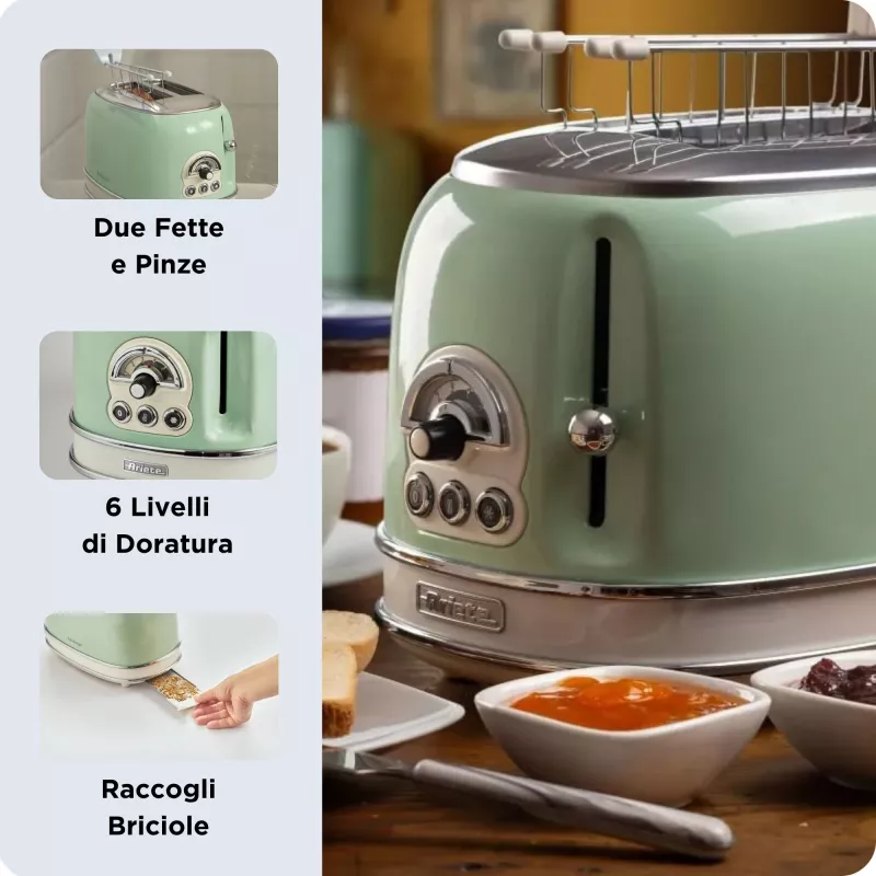 Ariete 0155/04 6 2 fatias 810 W verde