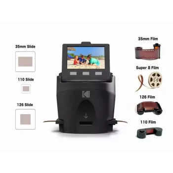 Digitalizador de diapositivos Kodak Scanza RODFS35EU resolução 14 MP para filme de 35mm, 110, 126, Super-8 e 8mm