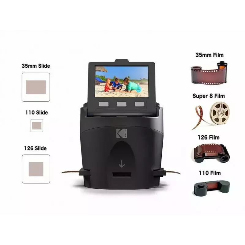 Scanner de filmes e diapositivos Kodak Scanza RODFS35EU, 14 MP, LCD de 3,5 polegadas, SD/USB/HDMI