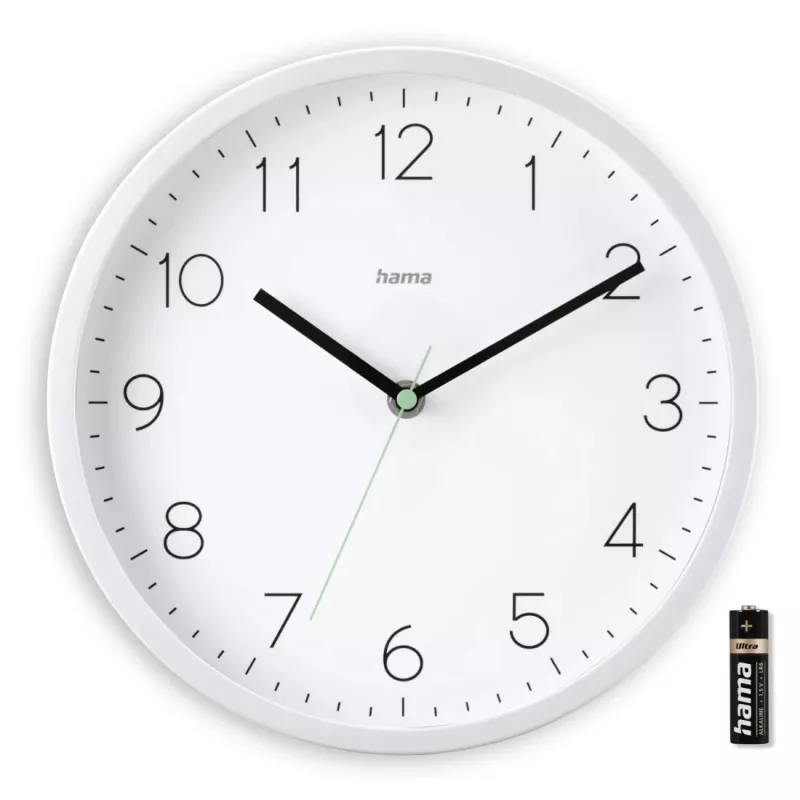 Relógio de parede HAMA Menorca, analógico, Ø 25 cm, branco