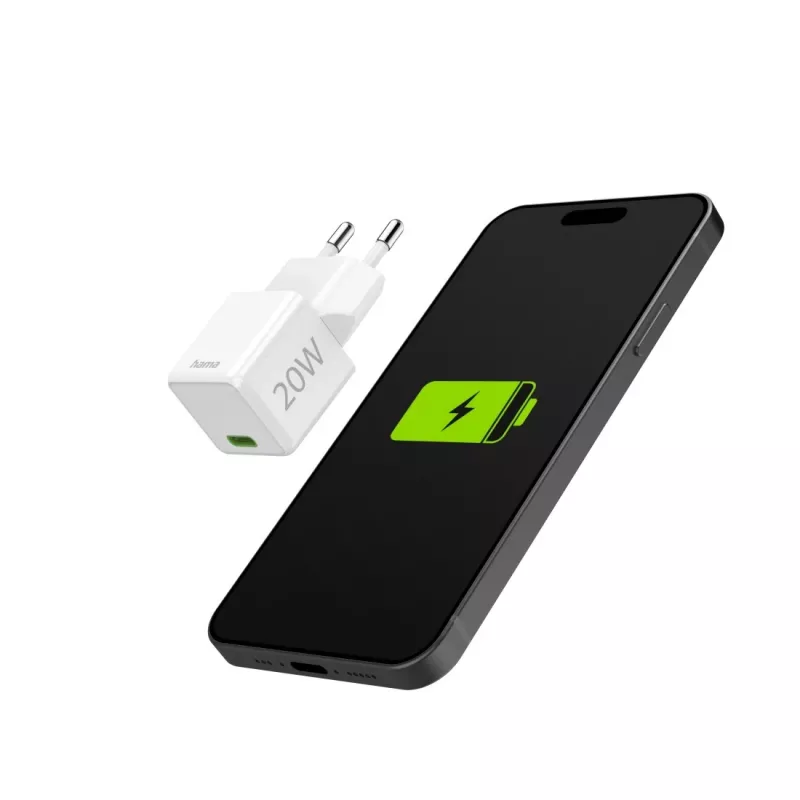 Carregador de interior Hama 00201980 carregamento rápido branco USB Type-C