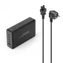 Estação de carregamento HAMA 201977, 240W total, 4× USB-C, 1× USB-A, preto