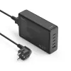 Estação de carregamento HAMA 201977, 240W total, 4× USB-C, 1× USB-A, preto