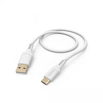 Cabo USB flexível Hama USB 2.0 1,5 m USB-A USB-C branco