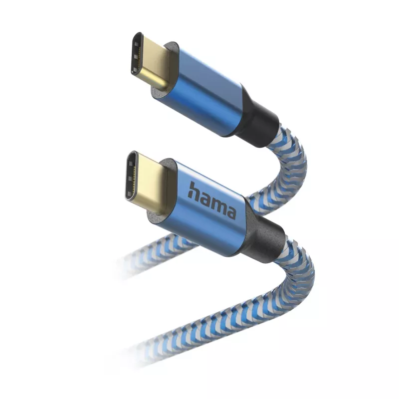 Cabo USB refletor Hama USB 2.0 1,5 m USB-C azul