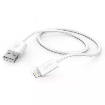 Cabo de carregamento Hama, USB-A – Lightning, 1 m, branco