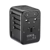 Adaptador de viagem UNITEK P1122ABK01 universal preto Type-C G I