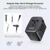 Adaptador de viagem UNITEK P1122ABK01 universal preto Type-C G I
