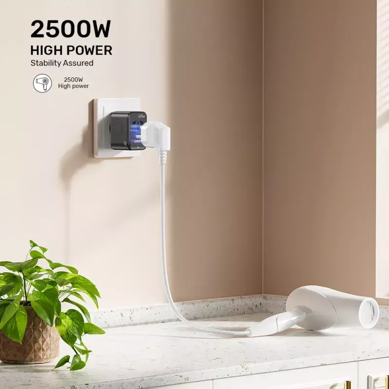 Adaptador de viagem UNITEK P1122ABK01 universal preto Type-C G I