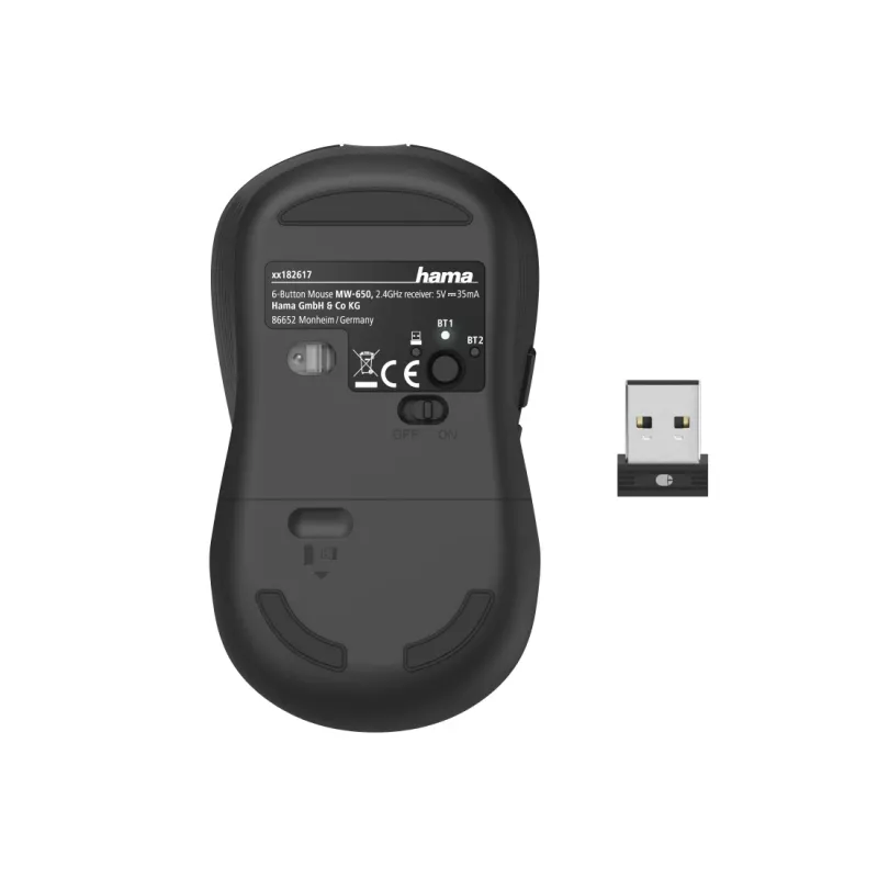 Rato Hama MW-650 escritório destro Bluetooth + USB Type-A ótico 2400 DPI