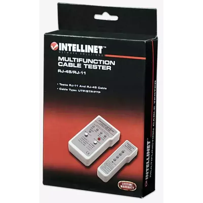 Testador de cabos multifunções Intellinet, RJ-45 e RJ-11, UTP/STP/FTP, blindado e não blindado
