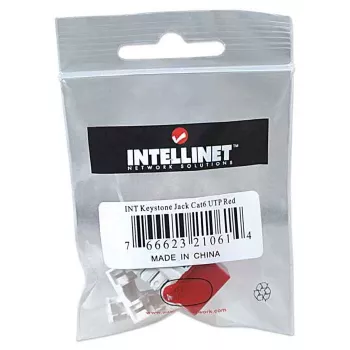 Keystone Jack Intellinet, Cat6, UTP, LSA, Vermelho